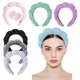 thumbnail image 4 of Conjunto de banda para la muñeca para lavar la cara, conjunto de banda para el cabello con esponja superior craneal alta, diadema con forma de nube, combinación de accesorios para el cabello, 4 of 5