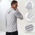 thumbnail image 2 of Camisetas deportivas largas con capucha para hombre, ropa deportiva con agujero para el pulgar, color negro y gris, para gimnasio, correr, jerséis informales, novedad de 2024, 2 of 5