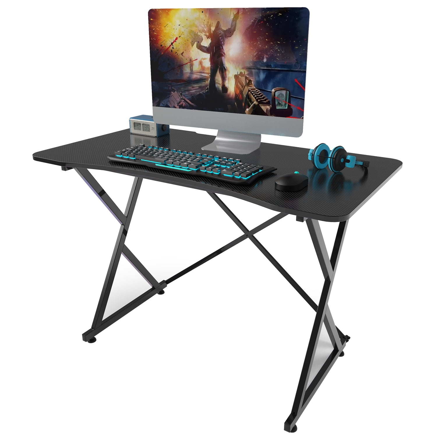 YangMing Gaming Desk, 43 inch Gaming Table Office Desk X Shaped