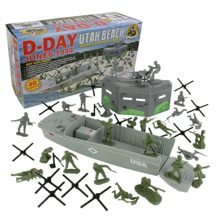 BMC WW2 D-Day Plastic Army Men - Utah Beach 40pc Soldier Figures Playset