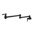 thumbnail image 1 of Wall Mounted Dual Shut Off Valve Pot Filler Faucet With 22" Double-Jointed Swinging Spout Lever Handles ,Easy to Install, 1 of 6