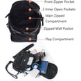 thumbnail image 4 of Small Backpack for Women,Soft Washed PU Leather Mini Backpack for Women, Purse Backpack for Women, Ladies Waterproof Travel Black Rucksack Handbags Bags with Multiple Zipper Pocket, 4 of 6