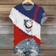 thumbnail image 3 of Camiseta de Cuello Redondo Impresa Casual de Manga Corta de las Mujeres, Suéter de Poliéster Ligero para el Verano, 3 of 3