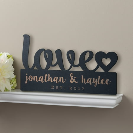Personalized Our Love Black Wood Plaque (Best Zodiac Sign Couples)