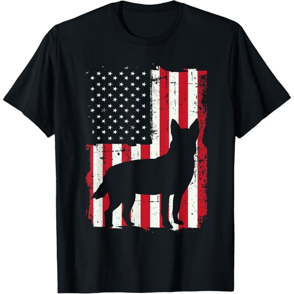 American Flag USA Australian Cattle Dog Blue Red Heeler Gift T-Shirt
