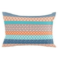 thumbnail image 2 of Teal Orange Striped Standard Size Pillow Cover,Pillowcase Protectors with Zipper,Breathable Decorative Throw Pillow Case Cover,Boho Modern Geometric Abstract Art Pillow Shams for Couch Sofa 20x26Inch, 2 of 8