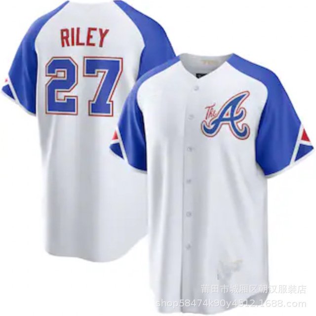 Warriors 27Riley/13Acuna Jr./8Rosario Red Baseball Jersey