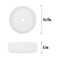 thumbnail image 6 of 14 inch White Ceramic Bathroom Sink Round Countertop Sink Bathroom Wash Basin Dressing Table Sink, 6 of 6