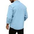 thumbnail image 4 of Mens Shirt Jacket Casual Button Up Shirts Long Sleeve Lightweight Shacket With Flap Pockets for Workwear and Outdoor Activities in Multiple Colors Available Now,Sky Blue,L, 4 of 5