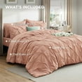 thumbnail image 4 of California King Comforter Set Dusty Pink - Bed in a Bag California King 7 Pieces, GentleSoft™ Pintuck Bed Set Gift for Family, Pinch Pleat Dusty Pink Comforter with Sheets, Pillowcases & Shams, 4 of 4