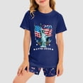 thumbnail image 2 of mgoYE Girls Boy's 4th of July Independence Day Shorts Set Summer 1776 USA America Memorial Day Graphic Shorts Set 250th Anniversary Gifts USA Shorts Set(Dark Blue,4-5 Years), 2 of 7