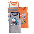 thumbnail image 2 of Cethrio Kids Boys Tank Tops, 3 Piece Athletic Cotton Sleeveless Graphic Shirts Orange Size 3 T, 2 of 4