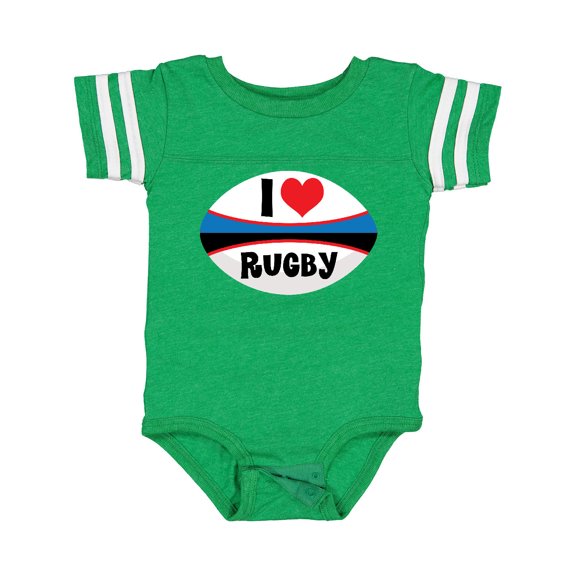 Inktastic I Love Rugby Sports Ball Boys or Girls Baby Bodysuit