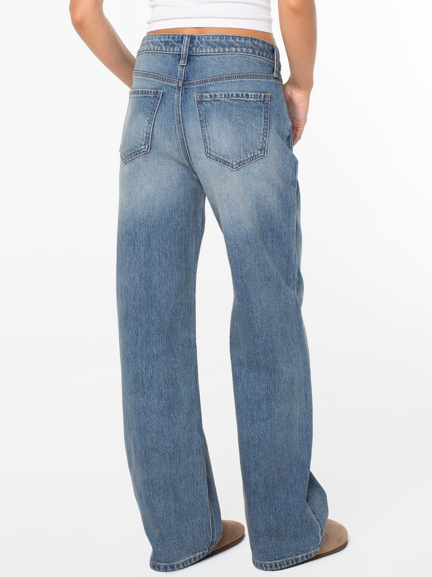 Celebrity Pink Women's and Women's Plus Slouchy Wide Leg Jean, Available in 30", 32", and 34" inseams, Sizes 1-24W