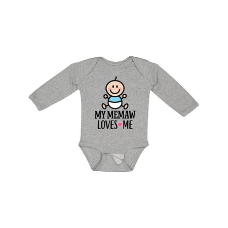 

Inktastic My Memaw Loves Me Baby Boy Gift Baby Boy Long Sleeve Bodysuit