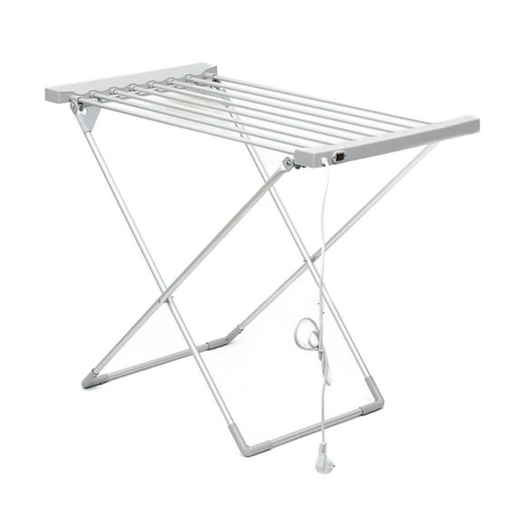 Lipstore Heated Clothes Drying Rack Heated Folding Dryer Heating Garment Dryer Portable Electric Foldable Aluminum Alloy X Type Stand Suitable for family laundry household use balcony drying