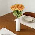 thumbnail image 4 of Ramo de flores de tulipán artificial 9 piezas – Tulipanes falsos Real Touch para decoración del hogar, centros de mesa de boda, arreglos de jarrones de mesa, decoraciones para salón y comedor, 4 of 7