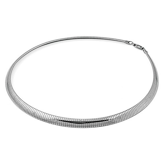 Sterling Silver Omega Chain 6mm Solid 925 Italy Necklace 18" Jewelry Female Unisex