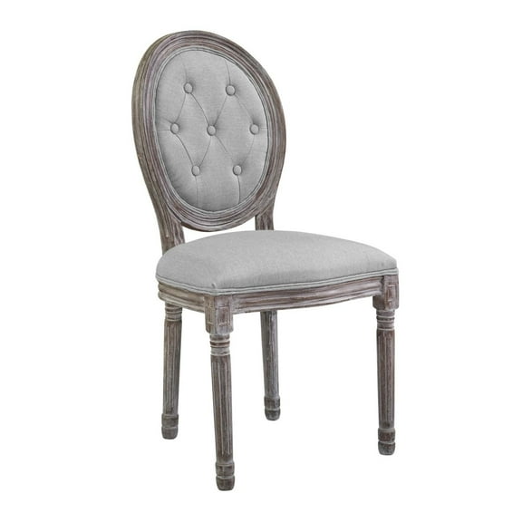 Modway Arise 19.5" Tufted Fabric Upholstered Dining Side Chair in Light Gray