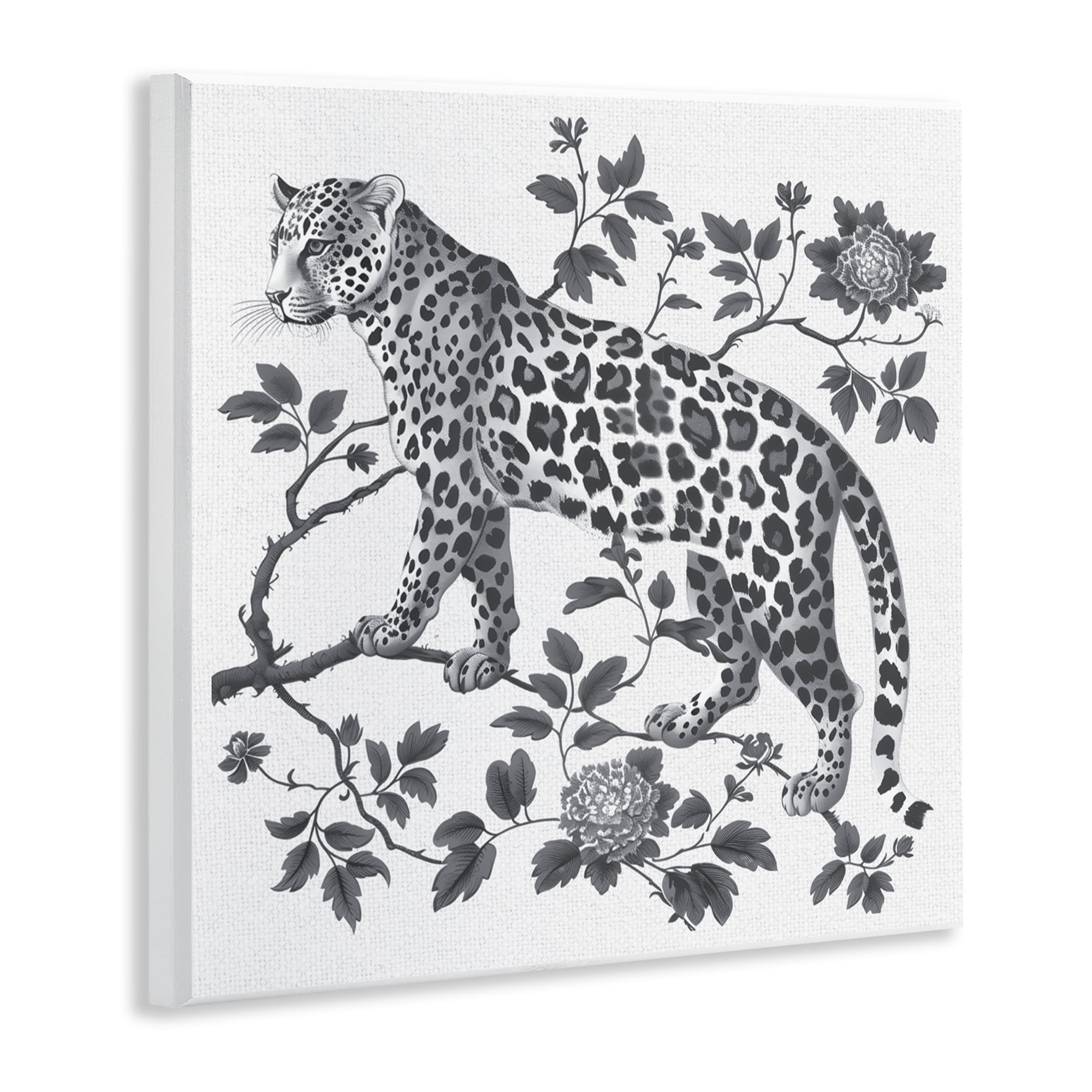 Monochrome Detail Leopard Wall Plaque Art, design by Lettered and Lined