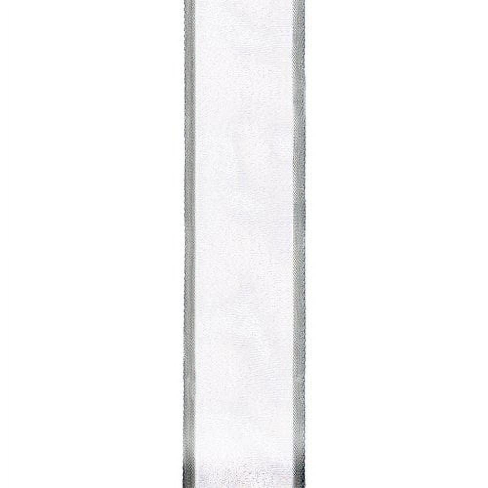 (3 pack) Offray Ribbon, Silver 1 1/2 inch Wired Sheer Ribbon, 9 feet