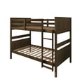 thumbnail image 6 of Home Design Lorain Twin Over Twin Solid Wood Bunk Bed with Sturdy Guardrails and Ladder, Brown, Easy Assembly, 6 of 16