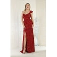 thumbnail image 6 of Royal Queen RQ8003 Juniors Womens Stretch Sequin Velvet Sweep Train Long Prom Dress, 6 of 9
