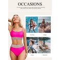 thumbnail image 4 of Eytino Women High Waisted Bikini Set Two Piece Swimsuit Sexy Swimwear Pink M, 4 of 14