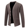 thumbnail image 6 of DHFJKG Men's Knit Jacquard Sweaters Cardigan Buuton Up Deep V-Neck Regular Fit Knitwear Jackets Coat With Pockets Business Work Casual Dress Solid Color Soft Outerwear, 6 of 7