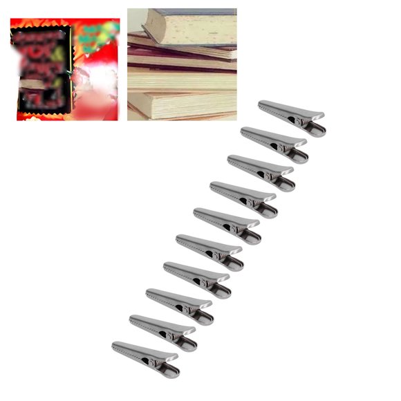 Scelleuse de Sacs à Gripstick, 10 Pcs Clip de Scellage en Acier Inoxydable pour Collation Pain Clip de Scellage en Métal avec Surface Lisse pour Sacs Alimentaires, Classement de Papier de Bureau