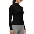 thumbnail image 6 of Weikingp Tight Fitting Shirts For Women，Long Sleeve Shirts Skin Tight Shirts Gym Workout Tops Scrub Undershirt Long Sleeve Tight Shirts For Women Crew Neck Business Casu Black L, 6 of 9