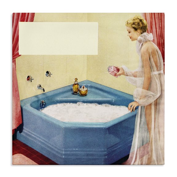 Stupell Industries Art Deco Vintage Bubble Bath Girl Canvas Art, 30 x 30, by Kathy Alper