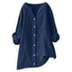 thumbnail image 3 of Blusas para mujer,Blusa tipo túnica de lino con cuello en V para mujer, manga larga, corte holgado y bolsillo, top informal de verano, sopatenor, 3 of 9