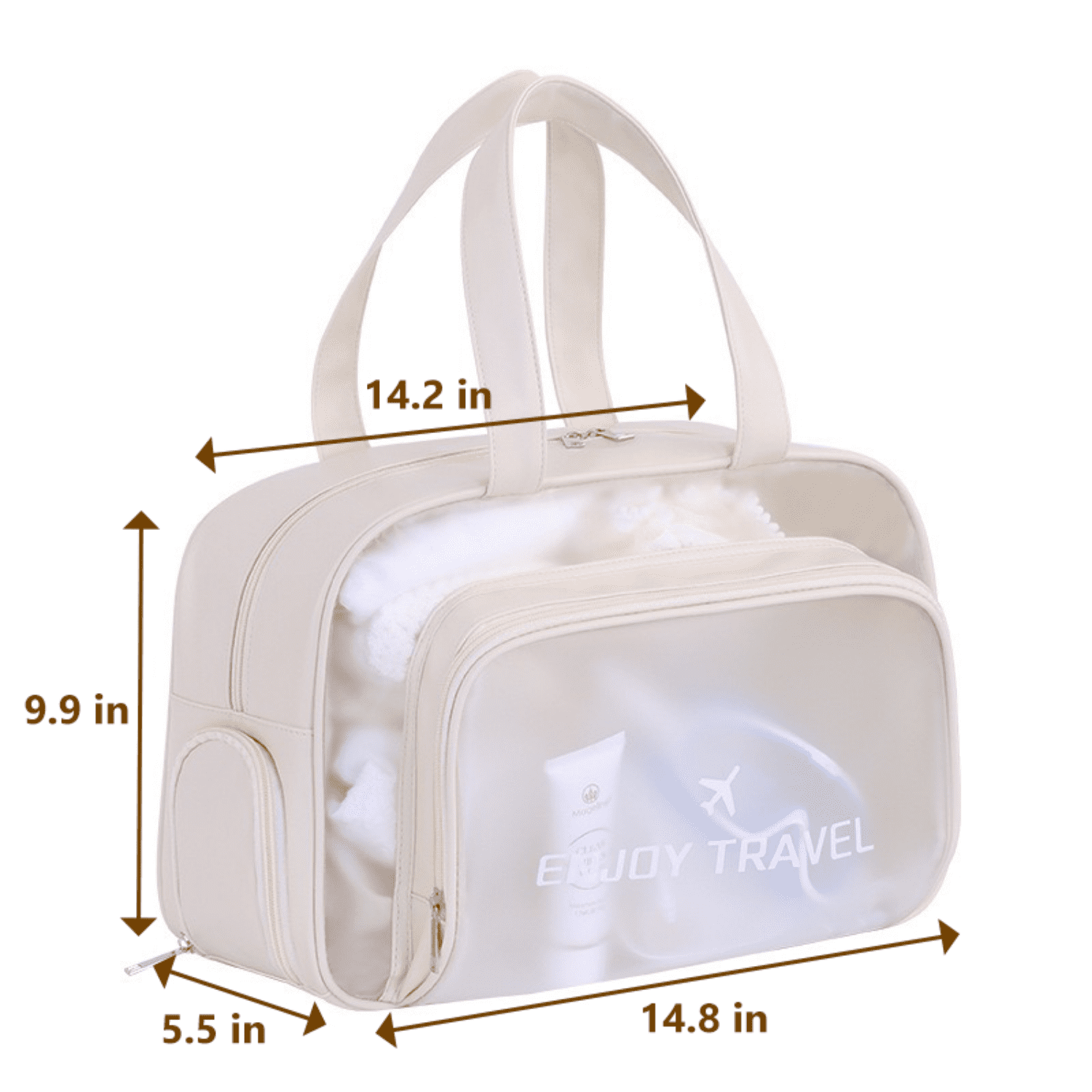 Waterproof Swim Bag with Wet Dry ​Shoe Compartment Cosmetic Bag for Beach Gym Sports Travel Storage Toiletries Makeup Organizer