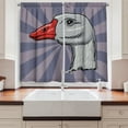 thumbnail image 2 of Goose Kitchen Curtains, Retro Pop Art Like Graphic Image of a Portrait on Sunburst Effect Back, Two Panels Drapes with Rod Pocket Room Decor, 55" X 45", Purpleblue and Dark Coral, by Ambesonne, 2 of 3