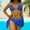 A827 Blue, variant on 3 Piece Swimsuits for Women Halter Triangle Bikini Sets with Floral Mesh Sarong Skirt Cover Up 3D Rose Flower Bathing Suits Beachwear