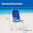 thumbnail image 6 of Mainstays Beach Oversized 4 Position Chair, Blue Stripe, 6 of 15