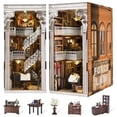 thumbnail image 1 of Kit de rincón para libros de bricolaje CCCDF, casa de muñecas en miniatura, estantería, 1 of 7