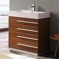 thumbnail image 2 of Fresca Livello 30" Teak Modern Bathroom Cabinet with Integrated Sink, 2 of 3