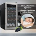 thumbnail image 4 of NutriChef Digital Electric 18 Bottle Thermoelectric Wine Chiller Cooler, Black, 4 of 8