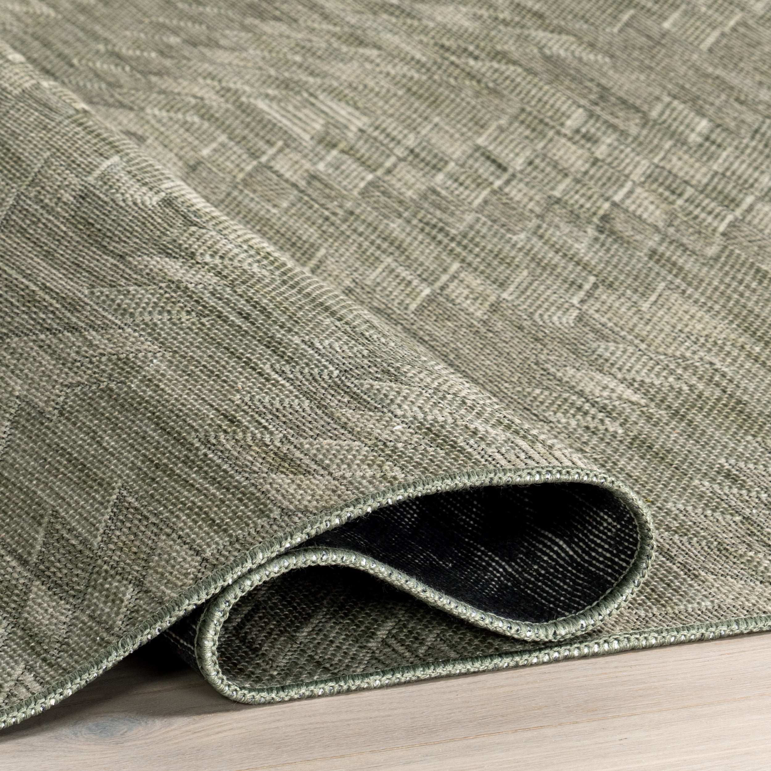 nuLOOM Alma Mid-Century Modern Machine Washable Area Rug, 7' x 9', Sage Green