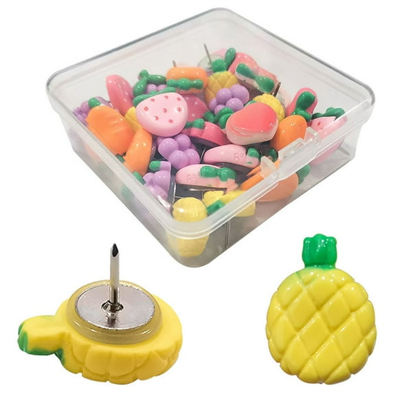 WHAMVOX Assorted Color Cartoon Pushpins 30Pcs Resin MultiFunction Decorative Thumb Tacks for Home and Office