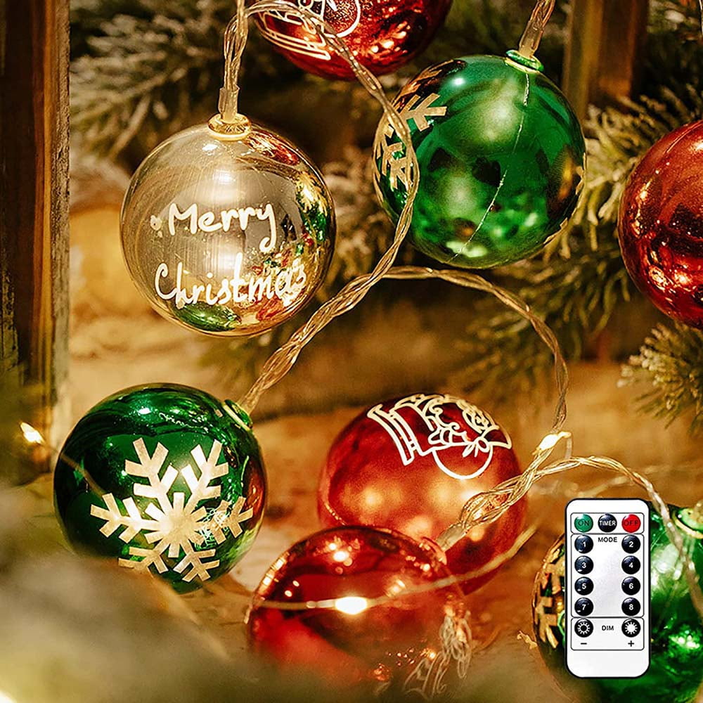 Christmas String Lights 20Led Xmas Ball Lights 3M Battery Operated Xmas