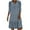Blue, variant on Buigttklop Dresses for Women 2023,Summer Casual V-Neck Print 3/4 Sleeve Fold Mini Dress