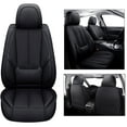 thumbnail image 5 of Coverado Black Front Car Seat Covers, Stylish Waterproof Premium Leather Automotive Seat Protectors, Airbag Compatible Auto Interior Accessories Universal Fit for Most Cars SUV Pick-up Trucks, 5 of 10