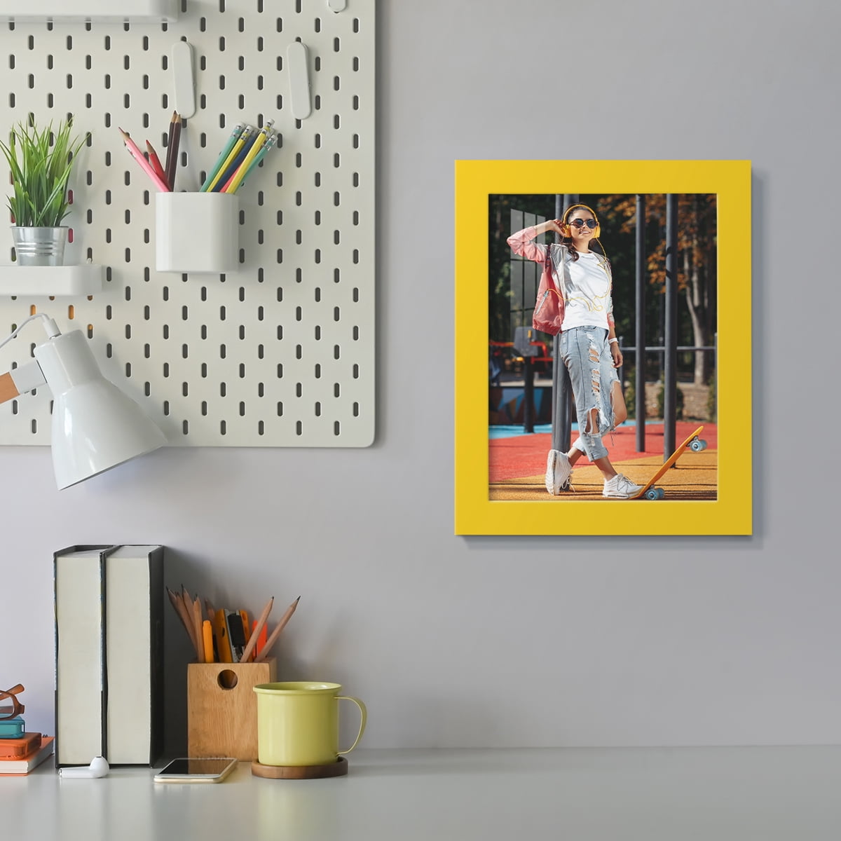 Modern Real Wood 6x8 inch Picture Frame in Yellow