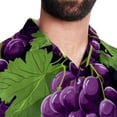 thumbnail image 5 of Grape Men's Short Sleeve Spread Collar Tops, Casual Button Down Shirts, Printed Summer Beach Shirts, Unisex, 5 of 6