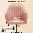 thumbnail image 5 of Yaheetech Modern Velvet Height-Adjustable Task Chairs with Armrests, Pink, 5 of 9