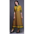 thumbnail image 3 of Bimba Gold Geometric Ikat Print Long Flared A Line Indian Kurtis For Women Party Wear Anarkali Kurta-X-Large, 3 of 5