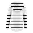 thumbnail image 4 of jsaierl Striped Hoodies for Women Button Up Trendy Drawstring Hooded Pullover Sweatshirt Long Sleeve Tunic Shirt Blouse, 4 of 4